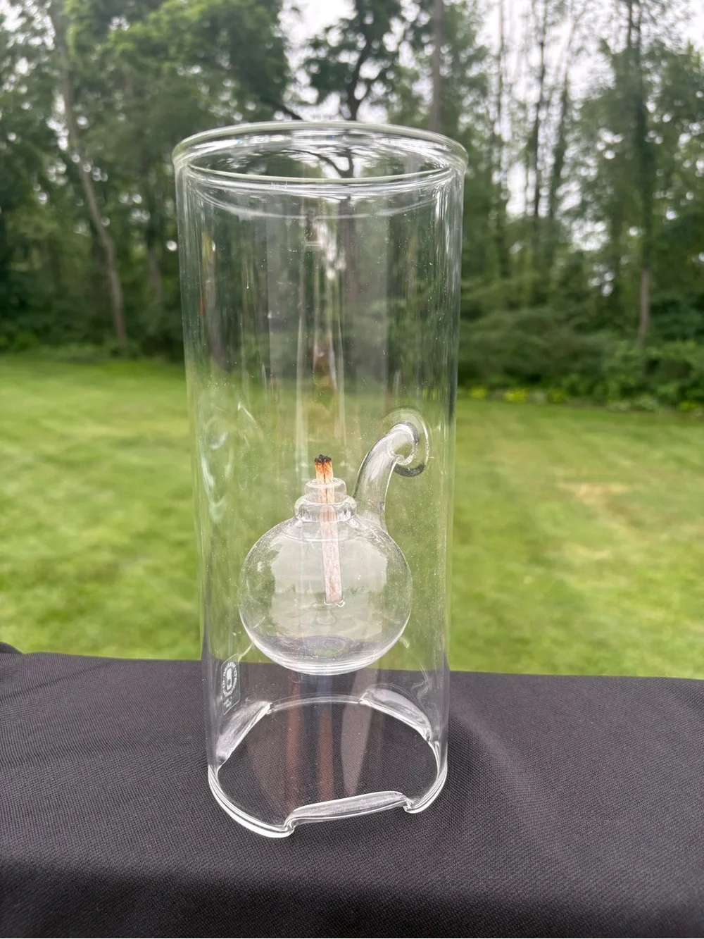 Wolfard 9” Classic Hand-Blown Glass Oil Lamp with wick USA
